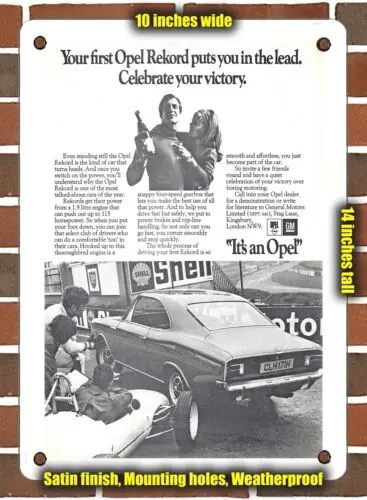 METAL SIGN - 1970 Opel Rekord Sprint UK - 10x14 Inches