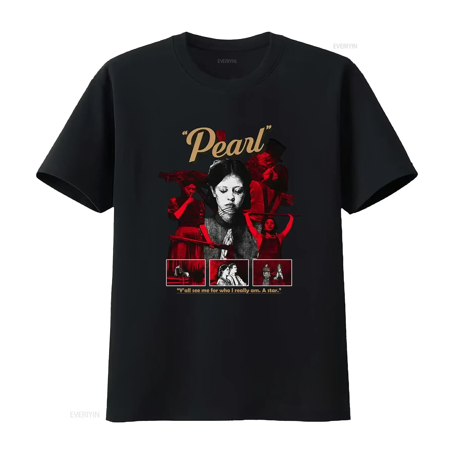 Pearl Movie T Shirt Mia Goth David Corenswet Retro Vintage Horror Slasher Gothic Style Print vintage Washed Unisex Breathable