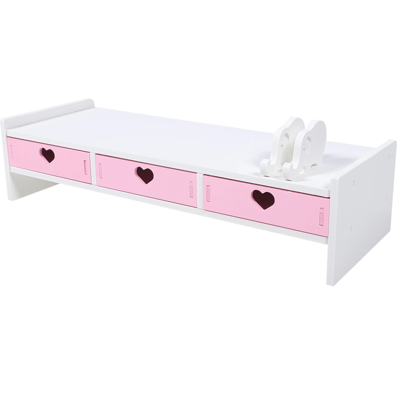 

Keyboard Stand for Desktop Monitor Riser Computer Laptop Shelf with Organizer Bracket Screen Pink Office