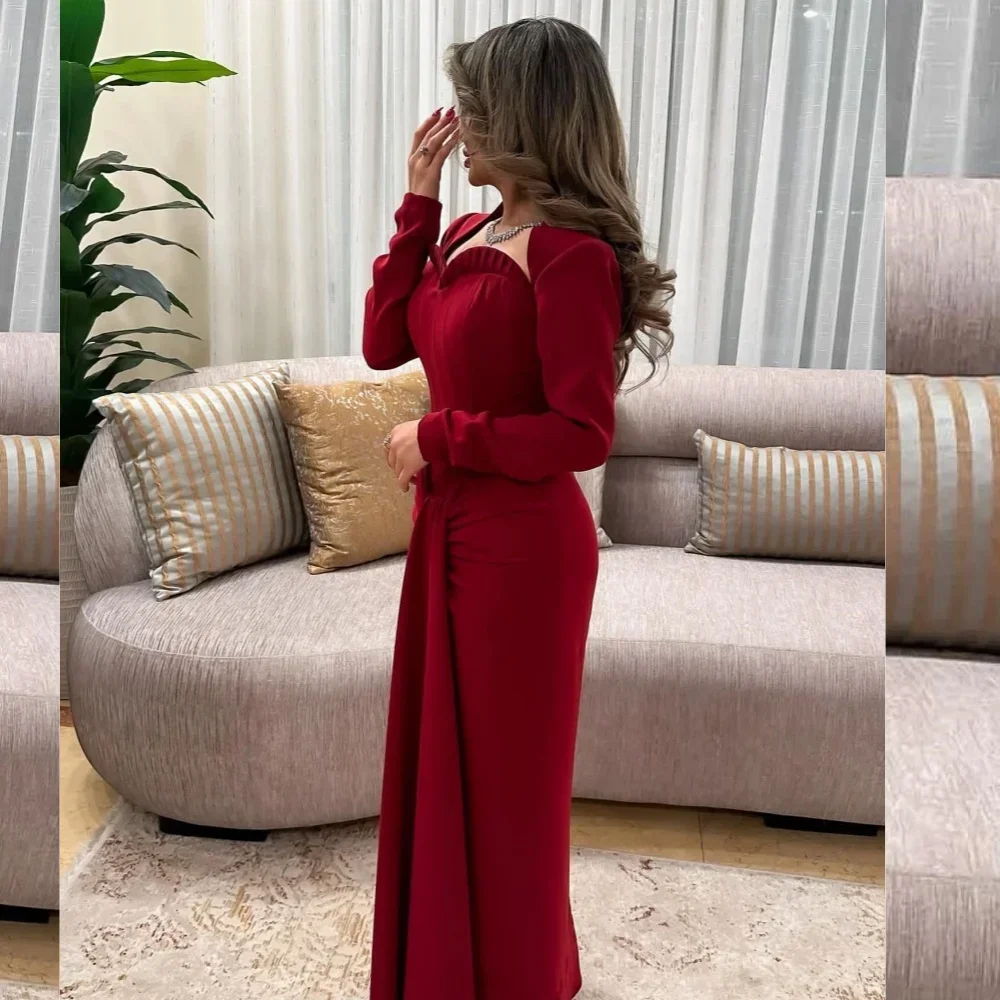 

Customized Jersey Ruched Party A-line Sweetheart Bespoke Occasion Gown Midi Dresses