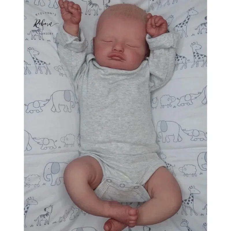 

45 см Reborn Sleeping Rosalie с ручной росписью волос Ручная работа Мягкое тело Real Looking Baby Dolls 3D Skin Tone Muñecas Bebes Reborn