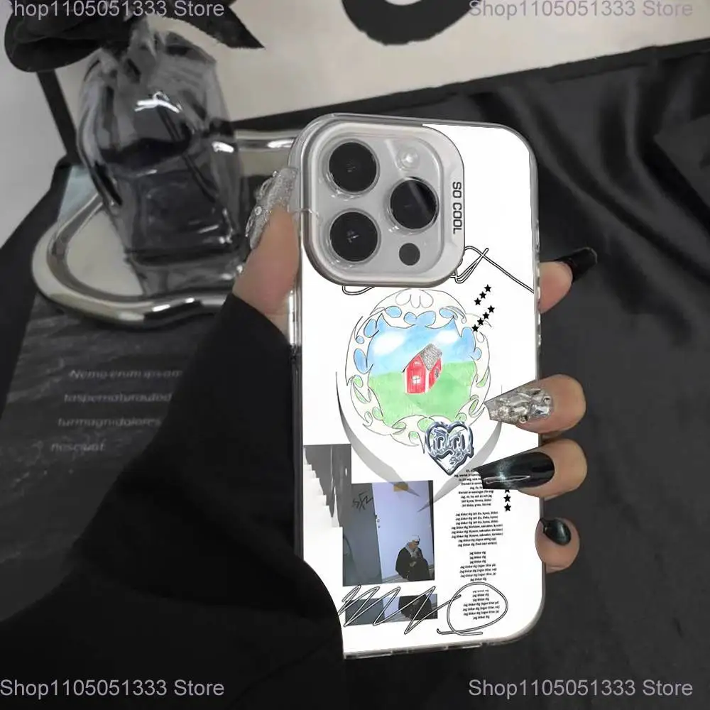 Singer Bladee 333 álbumes funda de teléfono para iPhone 17,16,15,14,13,12,11,Pro,XS,Max,Plus,Mini,SE blanco caramelo mate cubierta a prueba de golpes