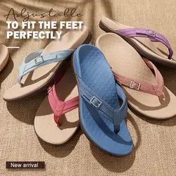 Women Orthopedic Sandals Arch Support Flip Flops for Plantar Fasciitis Comfort Summer Sandals Flat Bottomed Casual Flip Flops