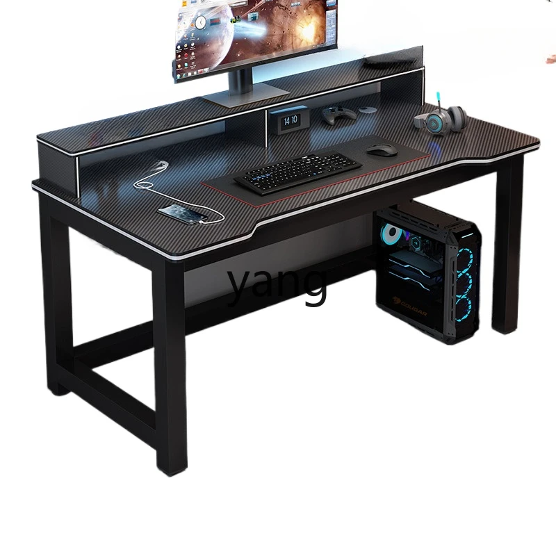 

ZL Computer Desk Desktop Double Desk Home Bedroom Desk Carbon Fiber