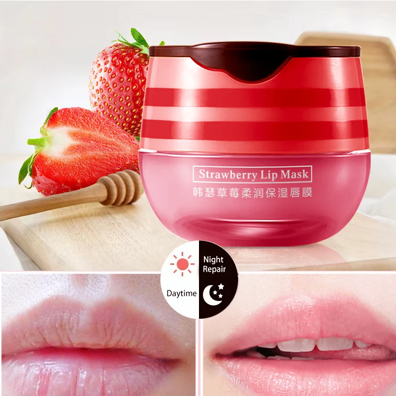 1pc Korean Lip Balm Sleep Facial Mask Fruit Natural Extract Moisturizing Lip Balm Deep Care Lip Repair Care Lipstick Cosmetics