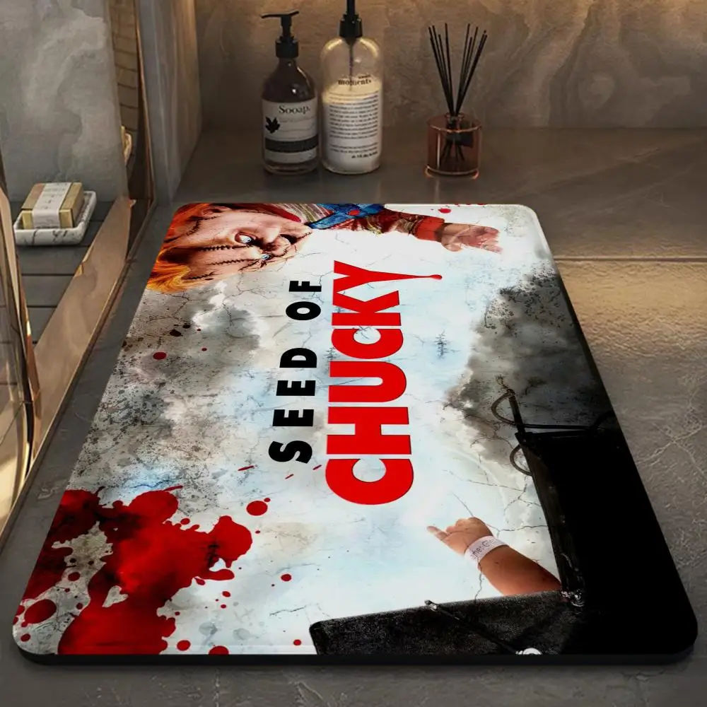 Horror Doll Chucky Floor Mat Bathroom Mat Kids Room Bedroom Decoration Balcony Anti-Slip Doormat Living Room Welcome Rug