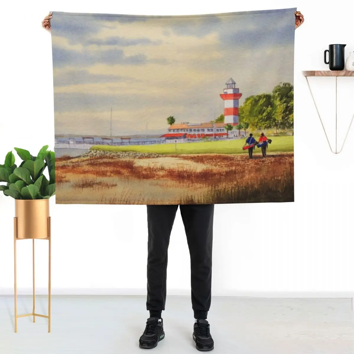 

Harbor Town Golf Course SC Throw Blanket Lightweight Warm Blanket for Travel Camping