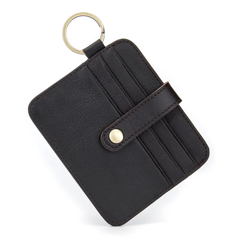 Leather Multi-card Slot Crad Holder Ultra-thin Square Card Wallet Wear-resistant Simple Unisex Credential Holder Change Folder