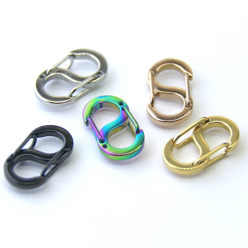 

Titanium Alloy Chain clasp Buckle Accessories Multifunctional Outdoor EDC Tool S-type Spring Connection Buckle for DIY Necklace