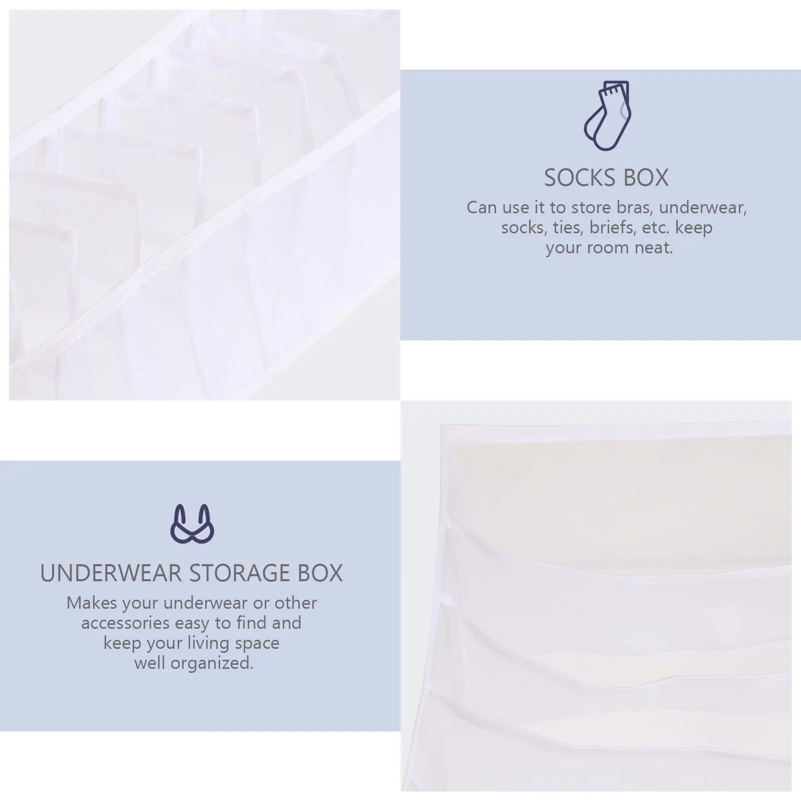 

3Pcs Underwear Organizer Bra Socks Closet Dividers Storage Boxes Neat Home Storage Underwear Organizer Bra Closet