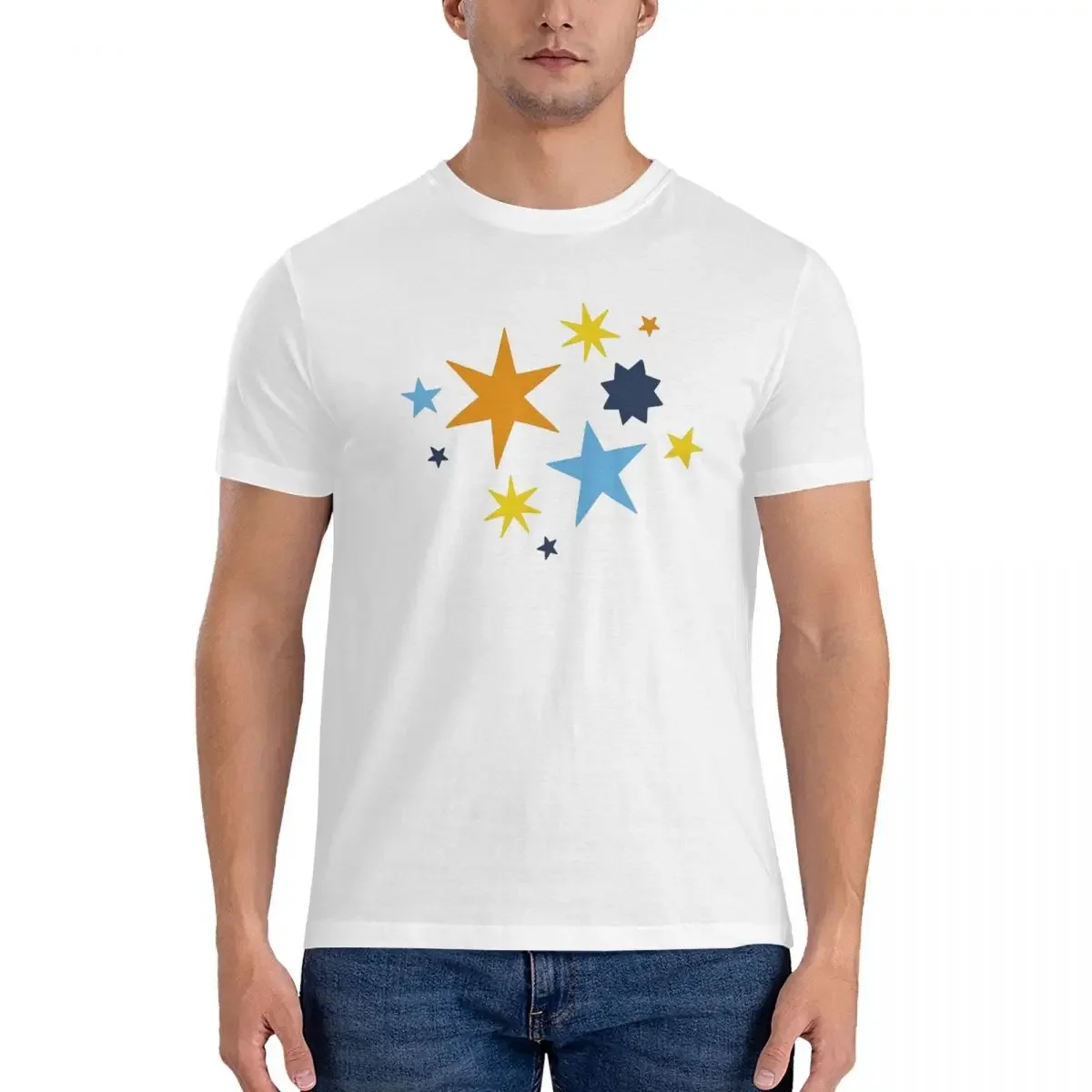 Subtle Aroace Pride Stars T-Shirt for Men Cotton Plus Size T Shirts Men's Short Sleeve Round Neck Summer Clothes Tops S-6XL