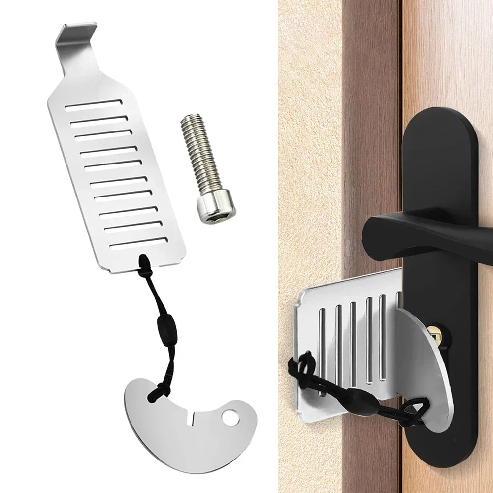 Cerradura de puerta portátil, herramienta de seguridad segura de Hardware de acero inoxidable para viajes, privacidad del hogar, protección confiable