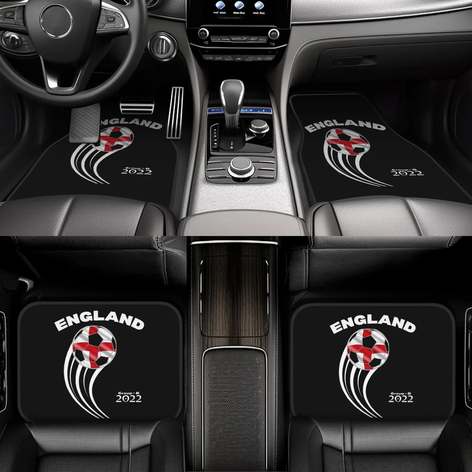 4pcs, Car Floor Mats Exquisite Appearance With Iconic Car Floor Mats Theme Set Of 4 England National Team Car Mats For World Cup