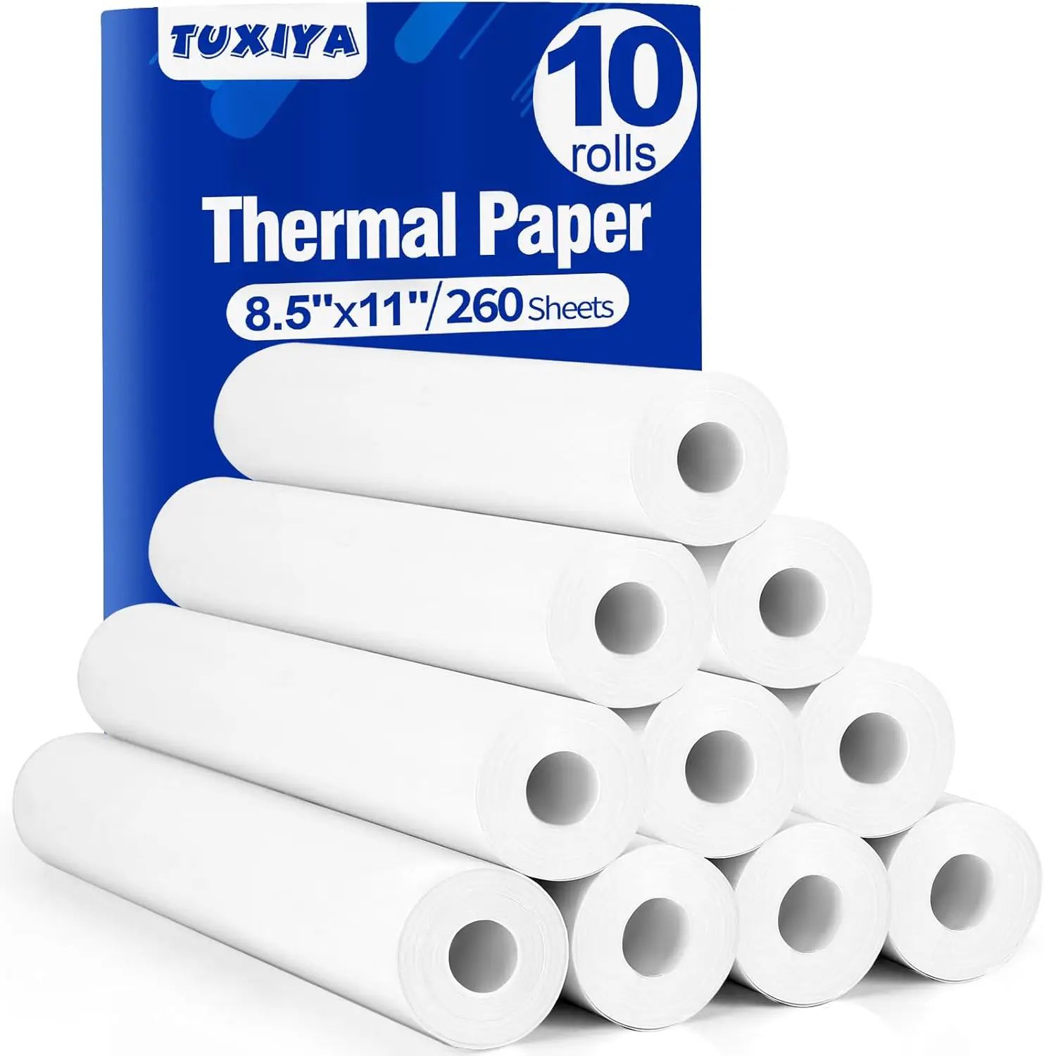

10 Rolls Thermal Printer Paper, 8.5x11 US Letter Size, BPA-Free Quick-Dry Compatible Most Portable Printers