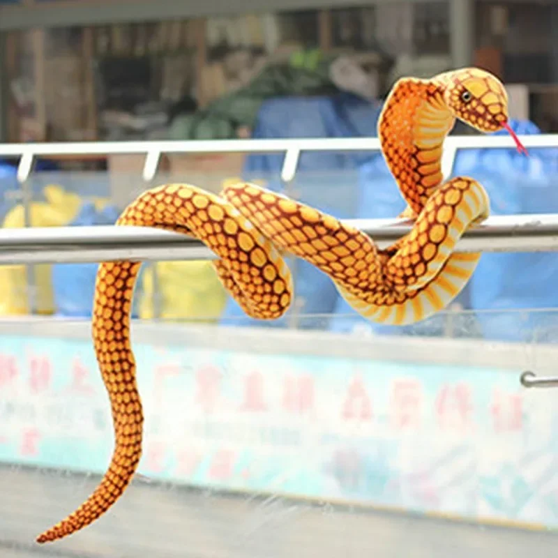 

240cm Length Snake Plush Toy Simulation Gold Python Snake Toy Kids Gift Home Decoration