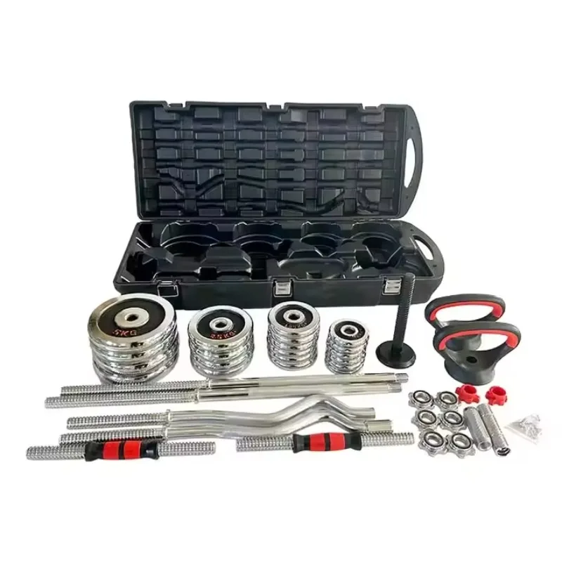 

Adjustable Dumbbell High Quality 55kg Chrome Cast Iron Adjustable Dumbbell Set with Boxes Wholesale Chrome Barbell Dumbbell Set