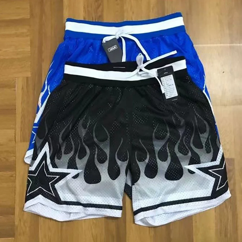 2024 New American Basketball Pants High Street Five Points Pants Lightweight Breathable Loose Large Size Running Sports Shorts