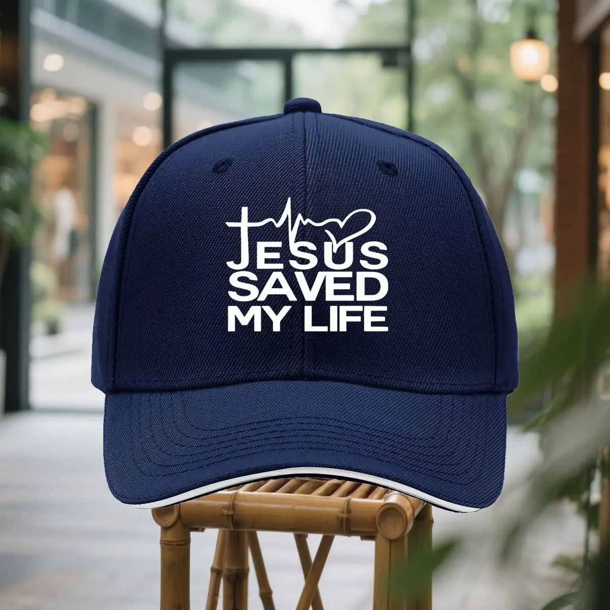 Jesus Saved My Life Hat Christian Baseball Caps Washed Dad Hat for Men Women Outdoors Hat