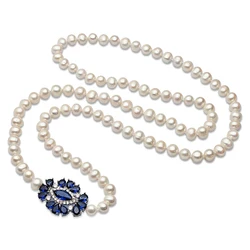 Real Natural Freshwater White Long Pearl Necklace For Girls,Wedding Vintage Virgin Of Pearl Necklace Wife Mother Birthday Gift