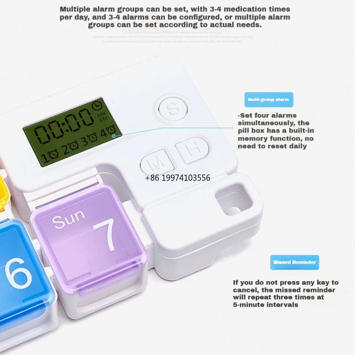 

Возьмите их лекарство. Электронная коробка для таблеток с 7 отделениями, специально разработанная для людей с отправлением по забыву