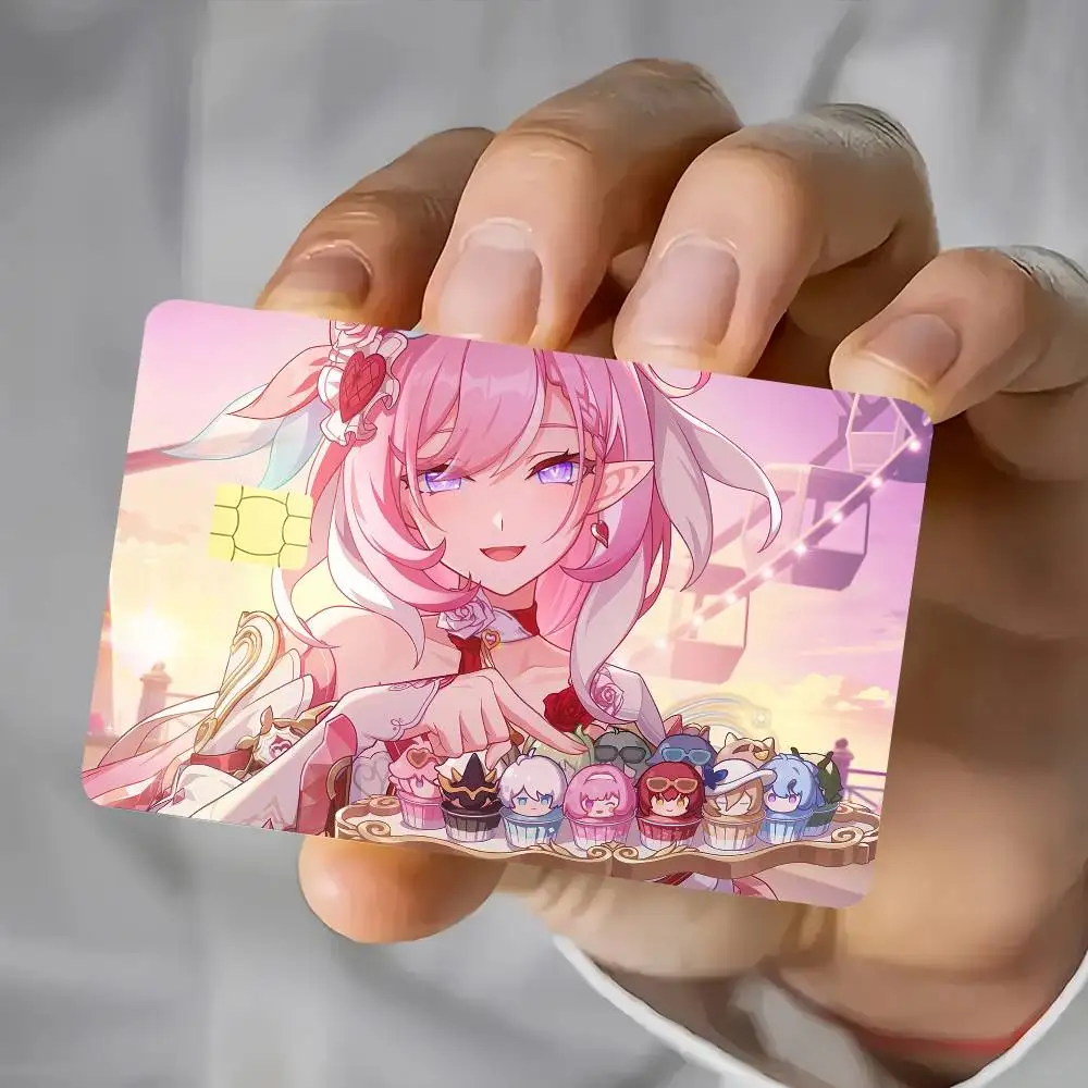 Elysia Honkai Impact 3 Card Stickers Waterproof Film Skin Cover 4PCS Credit Debit Front Decoration Bank Subway Pass 3d Sticker
