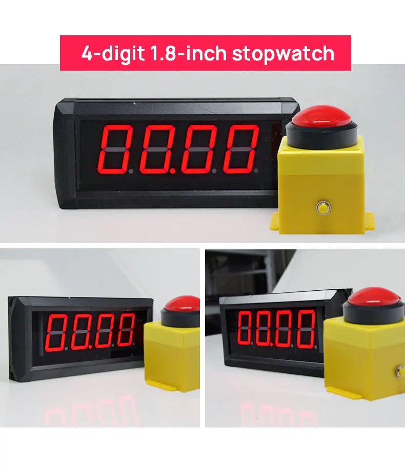 YIZHI Portable 1.8 Inch 4 Digit Digital 10s Challenge Game Timer with Start Stop Button Used for Store Promotional Activities