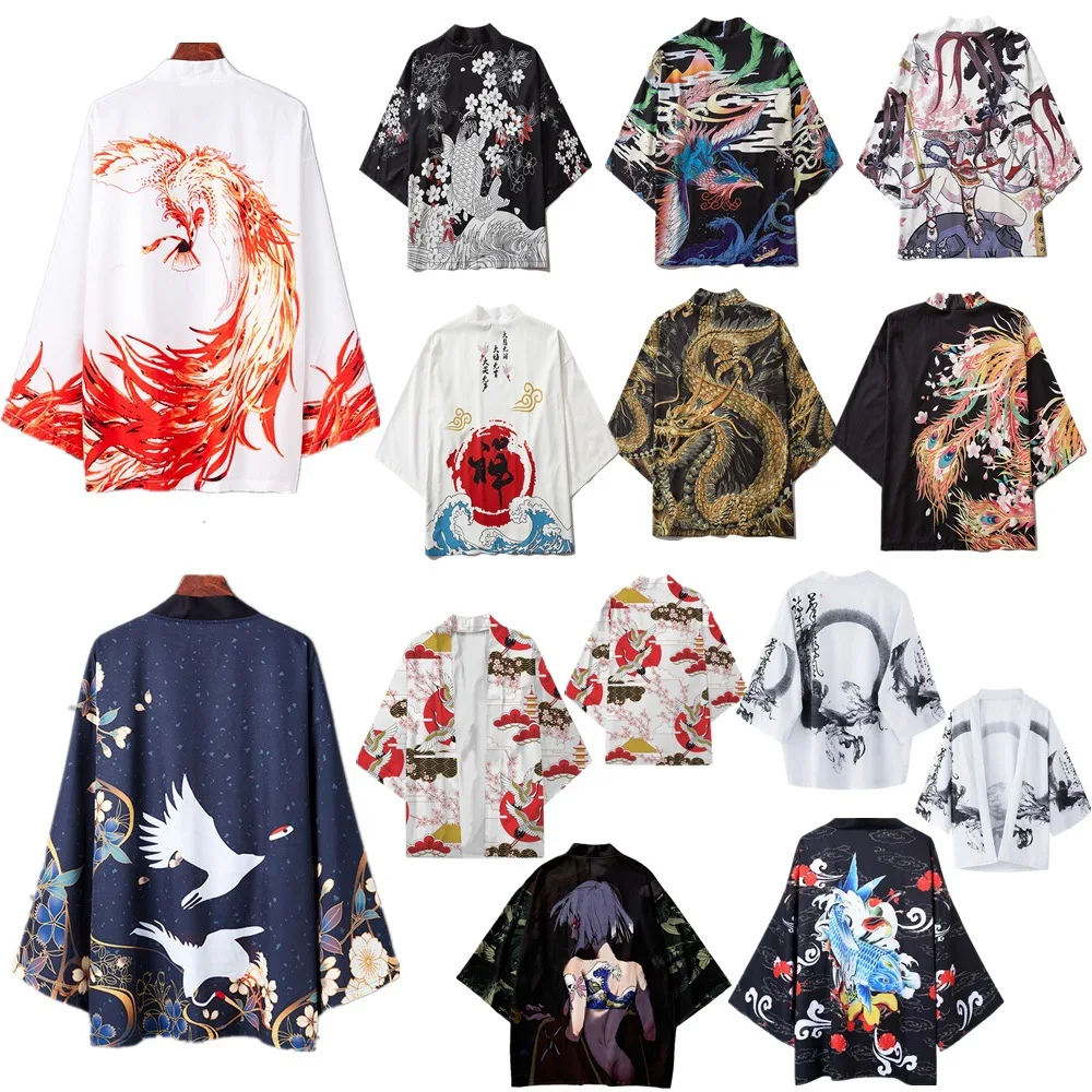 

Loose Japanese Samurai Kimono Streetwear Summercardigan Cosplay Haori Yukata Harajuku Women Men Noragi Traditional Clothing
