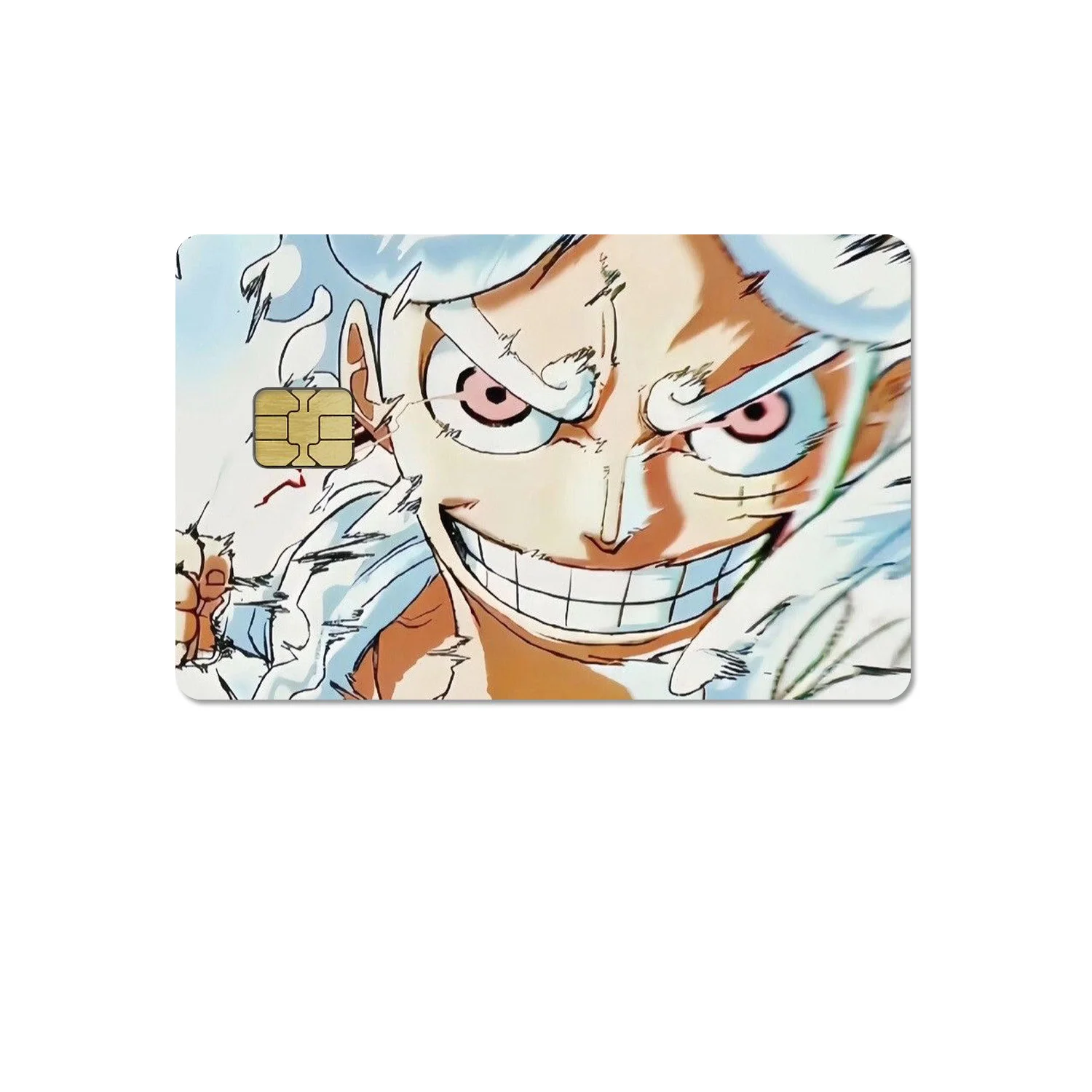 New Cartoon Anime One Piece Gear 5 Luffy Diy HD Matte PVC Sticker Small Chip Credit Card Cover Case Film Skin Sticker Girls Gift