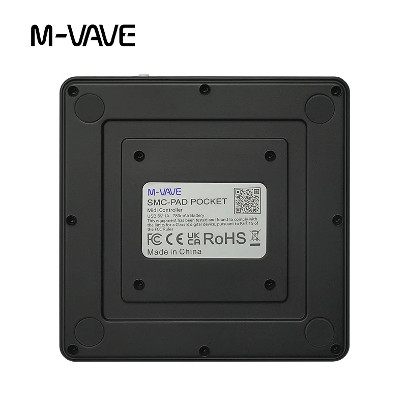 وسادات تحكم MIDI لاسلكية M-VAVE SMC-PAD للجيب باللون الأسود، وحدة تحكم MIDI محمولة مع 16 وسادات طبل MPC للمبتدئين