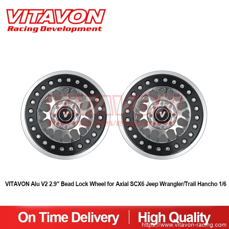 

VITAVON Alu V2 2.9″ Bead Lock Wheel for Axial SCX6 Jeep Wrangler/Trail Hancho 1/6