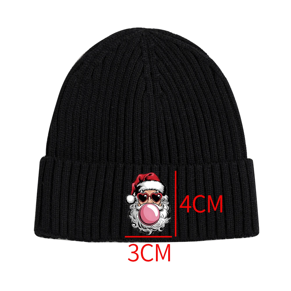 Christmas autumn and winter warm woolen cold hat trend thick needle core-spun yarn light plate outdoor versatile knitted hat Chr