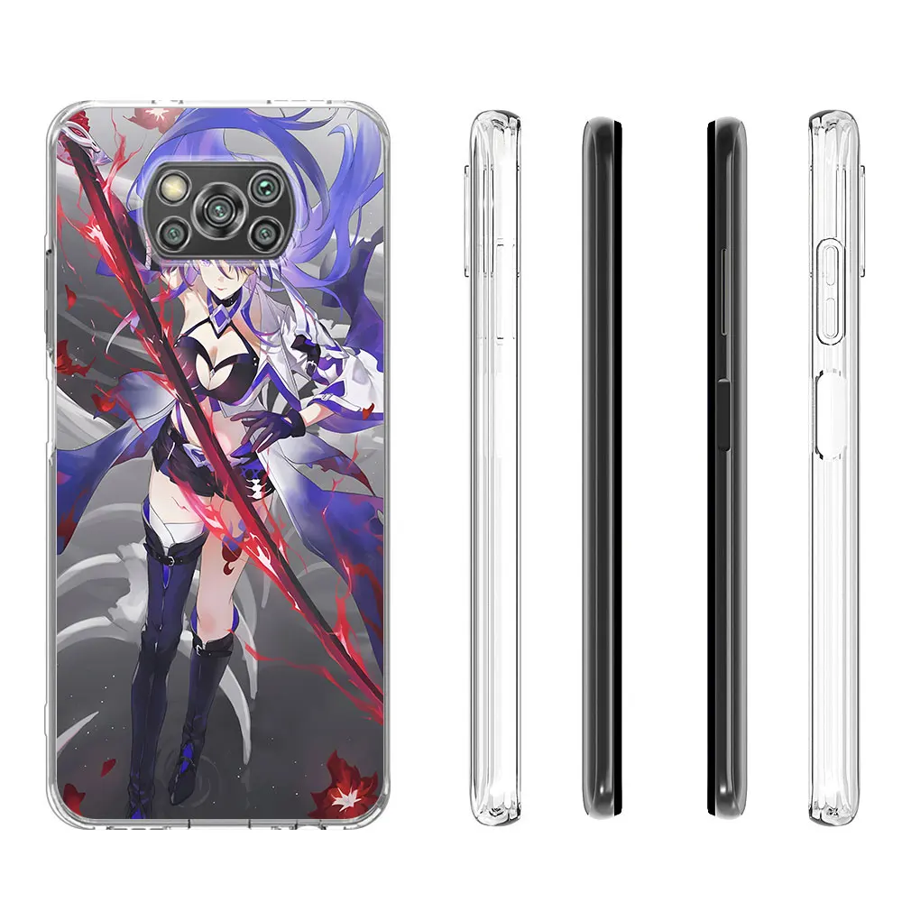 Capa de trilho estrela Acheron-Honkai para Xiaomi, tampa transparente do telefone do silicone, Poco X3, X6, X5, F5, M5s, F4, GT, X4, F1, F3, M3, F2, m4 Pro, M5