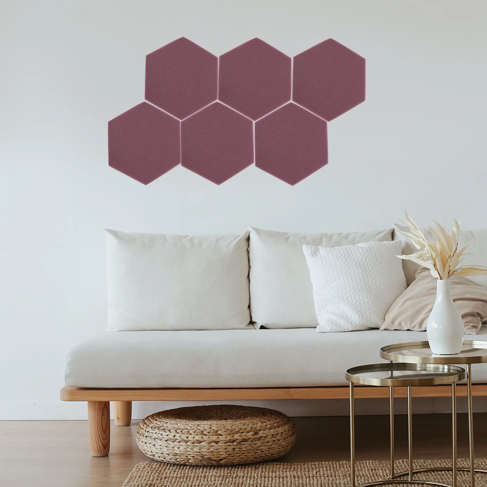 Acoustic Sound Dampening Panels 6 Pack High Density Hexagon Boards for Recording Room Noise Reduction