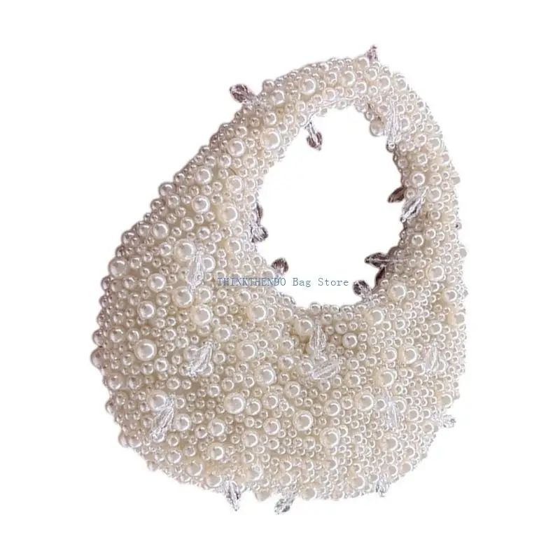 محفظة مسائية عصرية مزينة باللؤلؤ الصناعي 340D، منظم مقصورة منظم من مادة PVC قابلة للتنفس