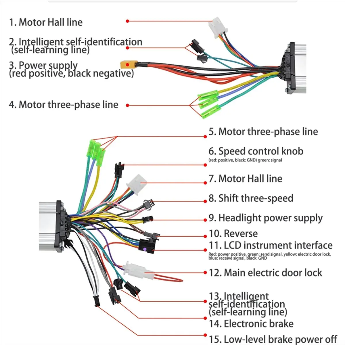 

*ESTR 24V 36V 48V 350W Electric Bike Controller Dual Drive Motor Controller Aluminum PCB Plastic Steady Speed