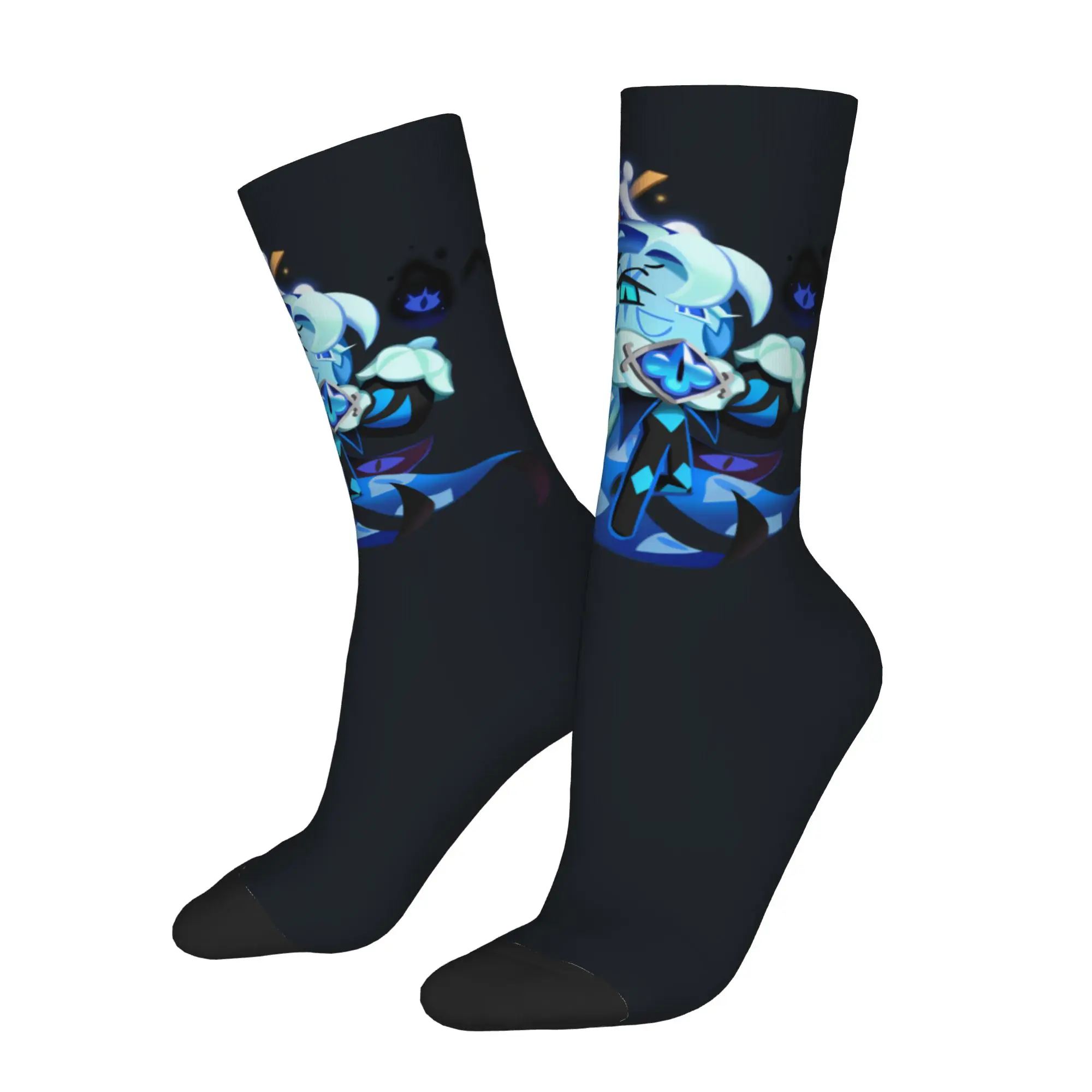 Hip-hop Shadow Milk Cookie Run Kingdom Sports Socks Cute Cartoon Anime Polyester Crew Socks for Unisex Breathable