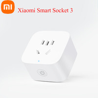 New Xiaomi Smart Socket 3 Remote Control Plug Voice Control 10A Adapter WIFI Power Statistics Local Timing Work with Mijia APP