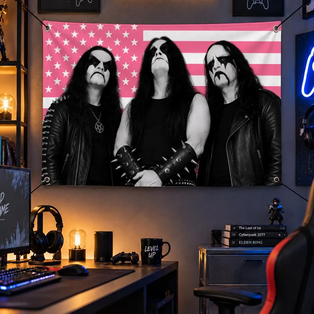 Band I-Immortal Flags Personalized Flag Room Dorm Camping Picnic Garage Bar Indoor Outdoor Wall Decor