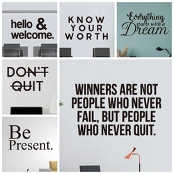1pc Inspirational Quote Wall Sticker Diy Wallpaper Waterproof Wall Art Decal Removable Wall Stickers Home Decor Wall Stickers