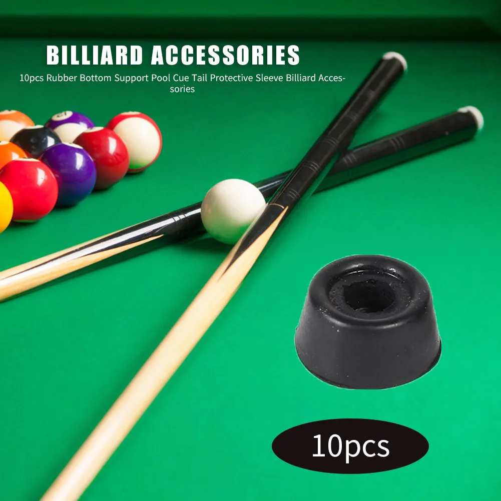 

10pcs Billiard Cue Bottom Rubber Plug Rod Tail Protector Sleeve Cover Case