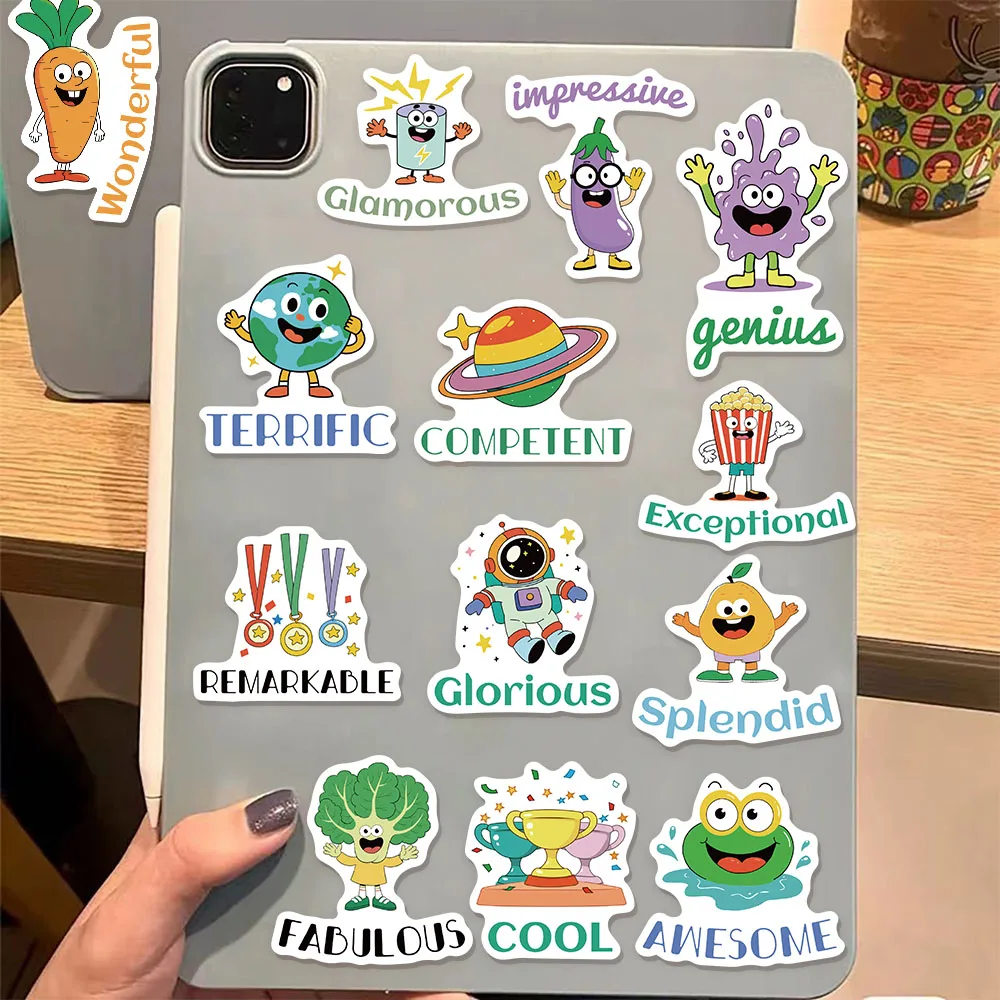 50 قطعة ملصقات مكافأة الفاكهة الكرتونية DIY دليل سجل القصاصات دفتر كوب ماء لعبة الكمبيوتر ملصقات المكافأة