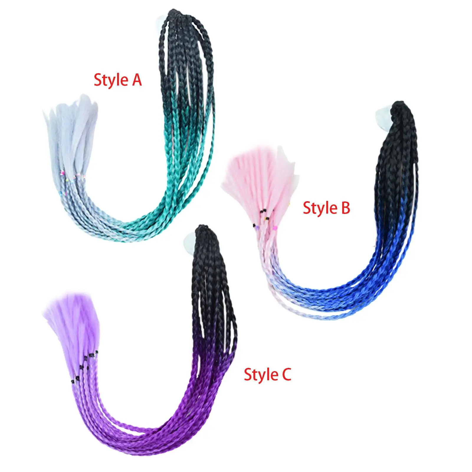 Helmet Pigtails Braids Ponytail Braid Motocross Curly Hair for Women