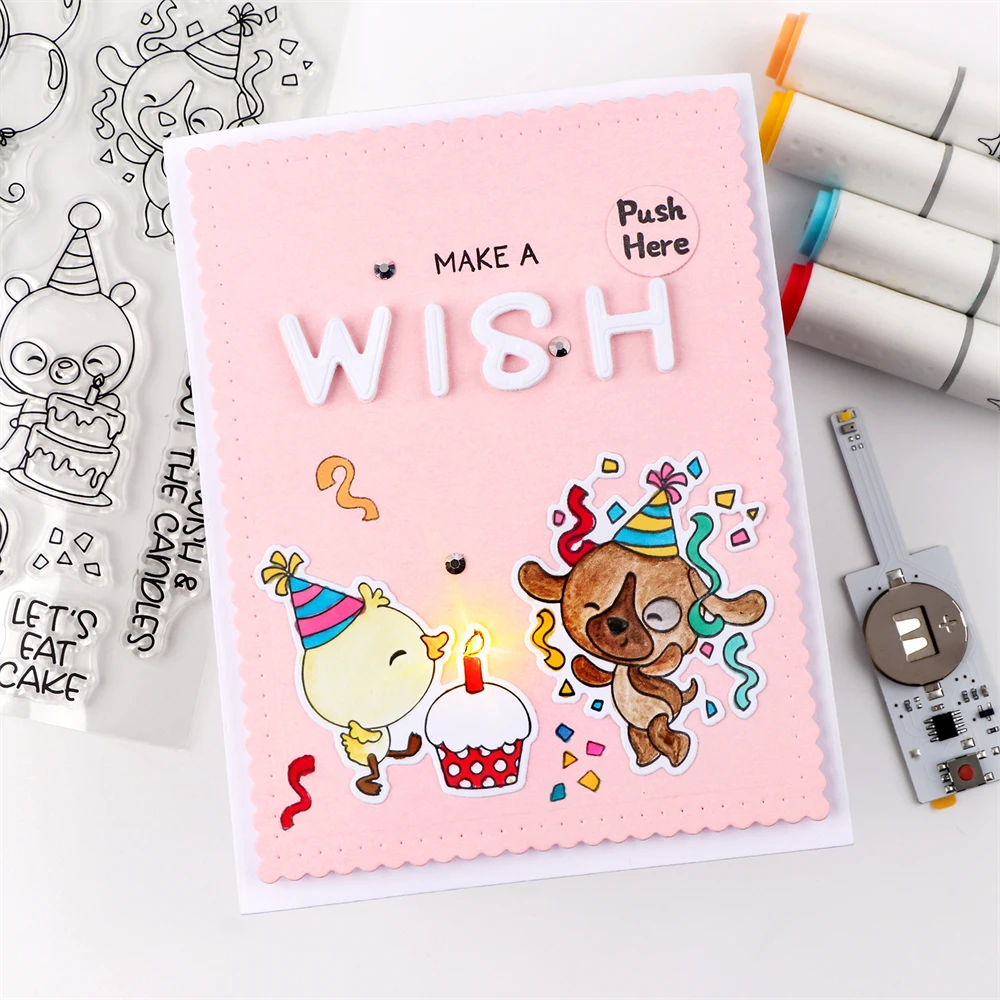 Bougie LED éclatante pour carte d'anniversaire lumineuse, bricolage, Scrapbooking, carte cadeau de noël et d'halloween, artisanat interactif fait à la main