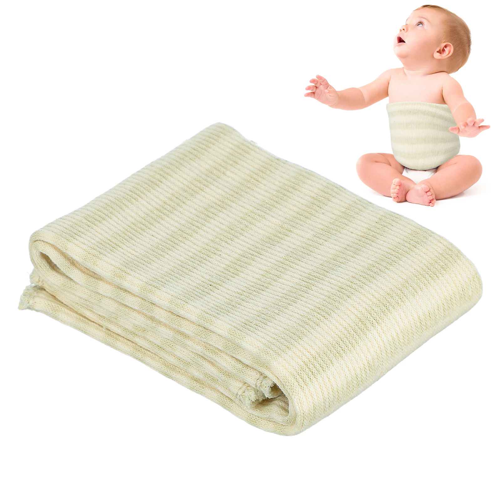 

3 шт., детский пояс для живота, хлопковая защита для пупка, изысканный дизайн в полоску, удобная одежда, всесезонный уход за новорожденными, 34 см