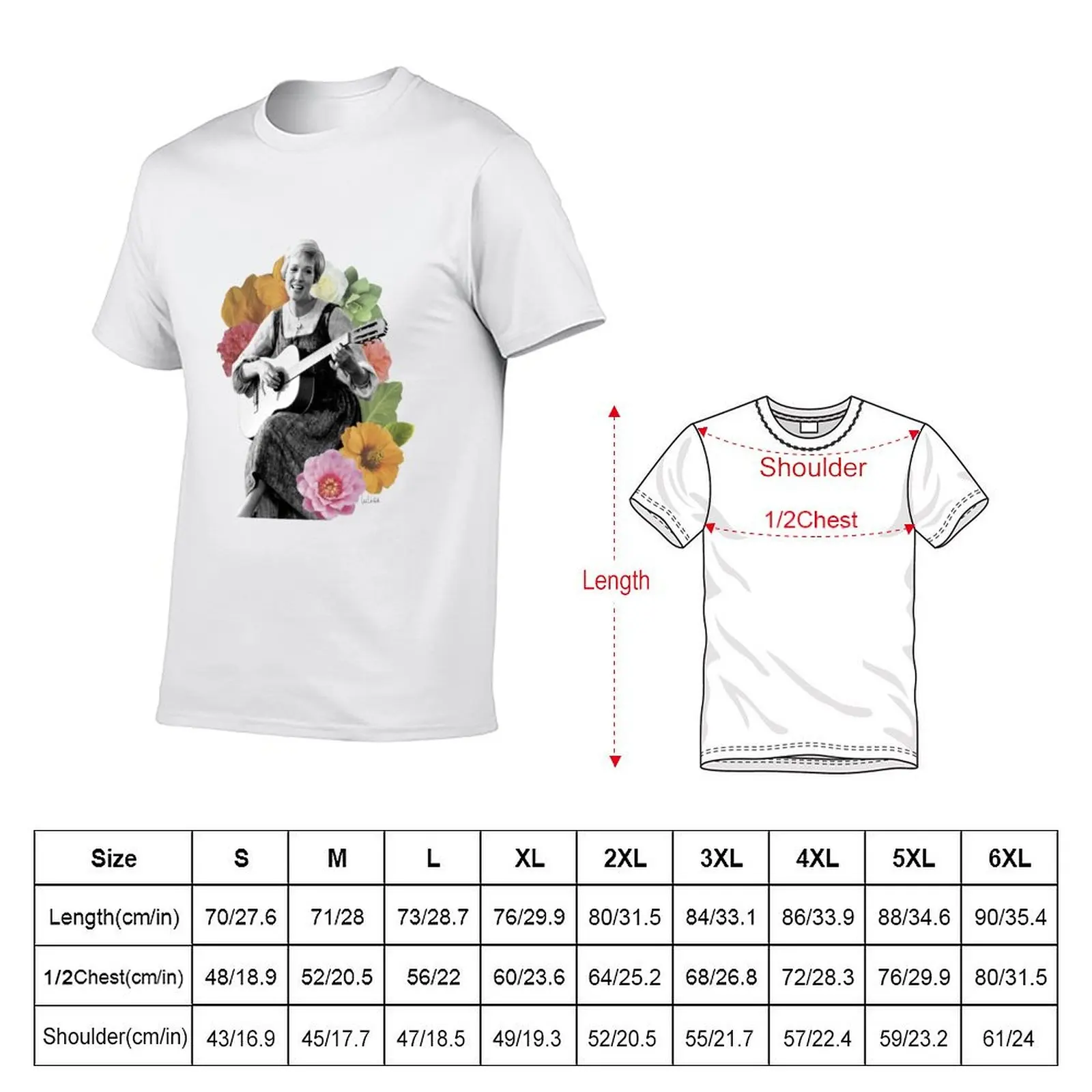 Julie Andrews Collage T-Shirt Comfortable Basic Crew Neck Tee