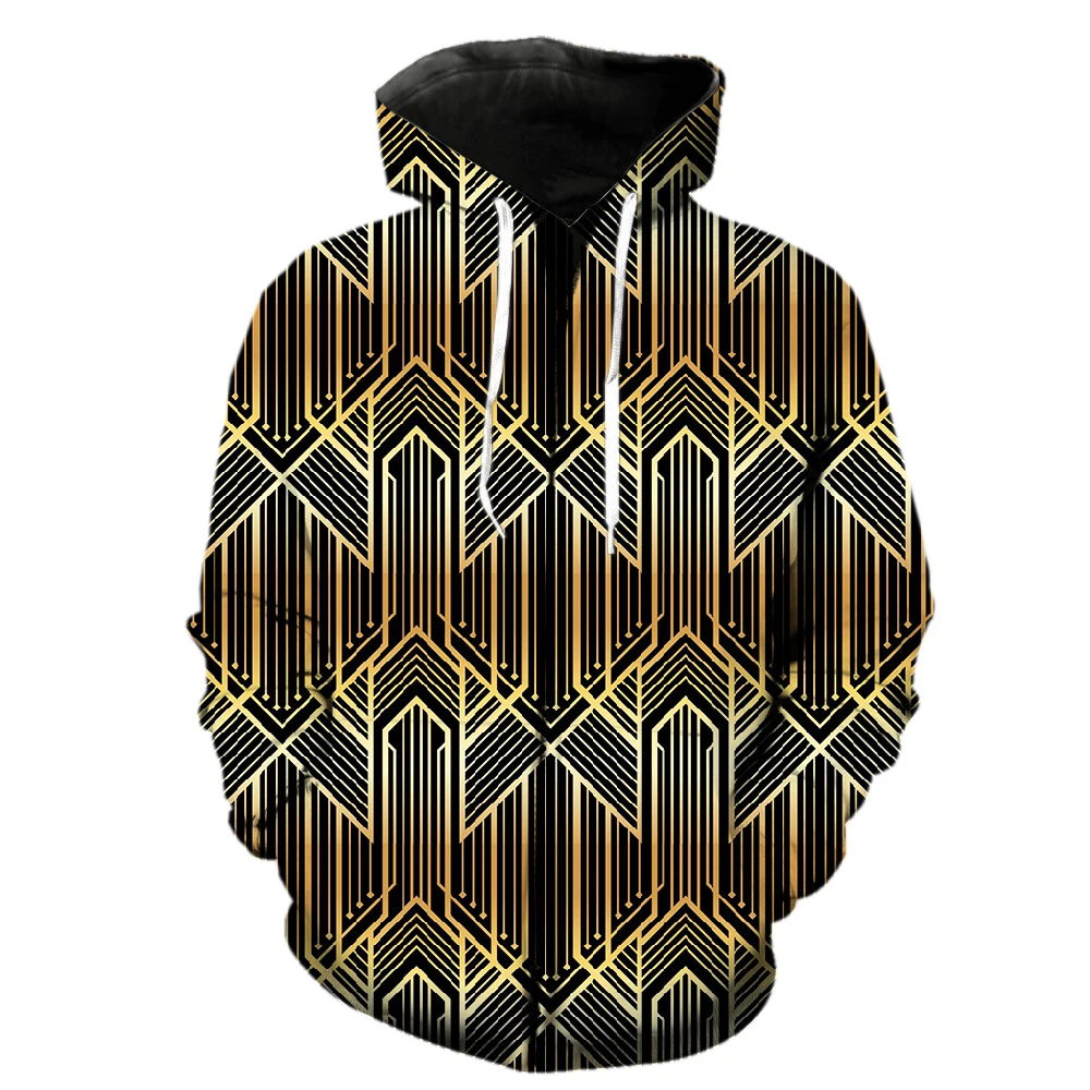 

Abstract Geometric Patterns Men's Zipper Hoodie Tops With Hood Jackets Teens Unisex 3D Print Streetwear Spring Casual Oversized