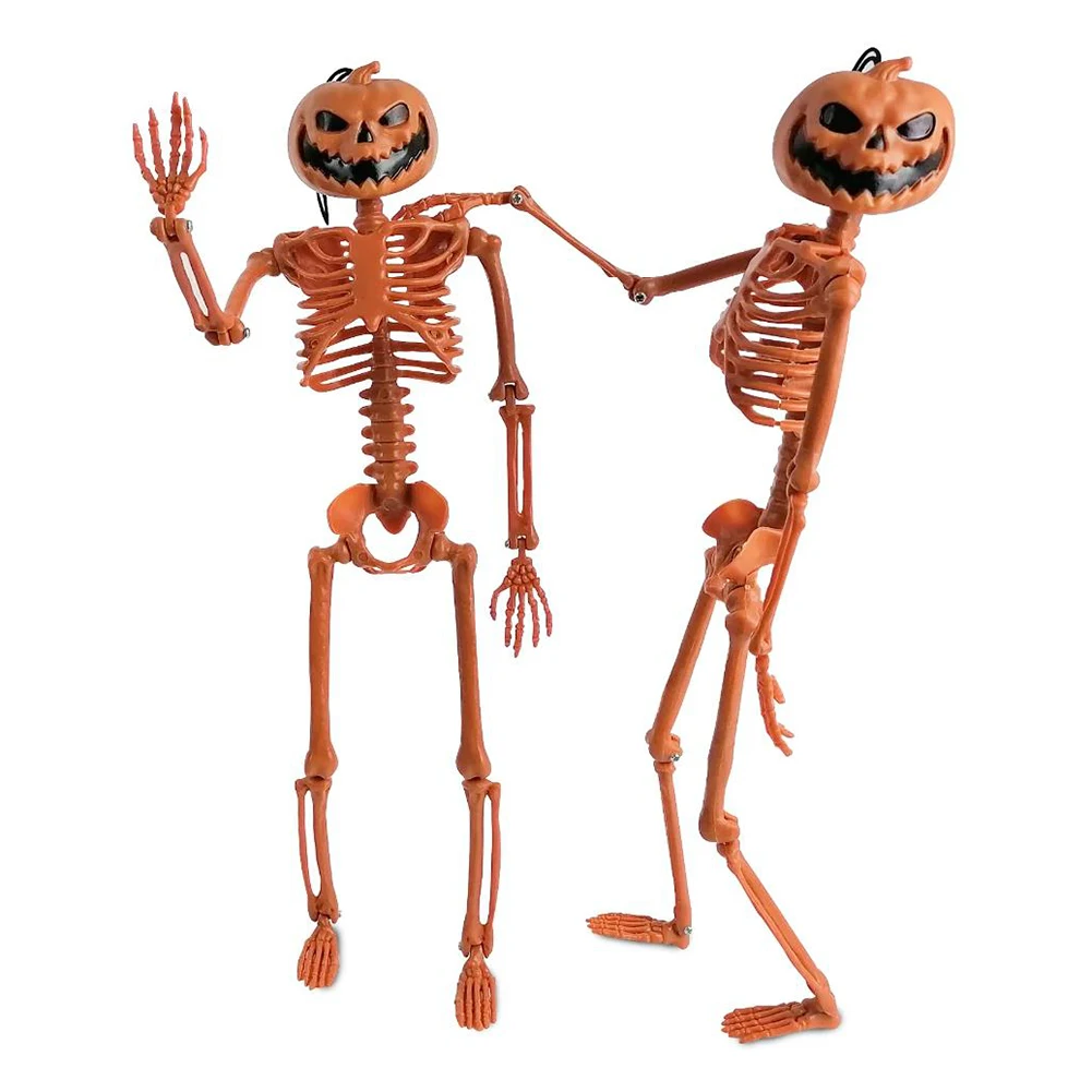 Хэллоуин тыквенный скелет украшения 15 дюймов тыквенный череп человеческий скелет фигурка скелета для украшения дома с привидениями