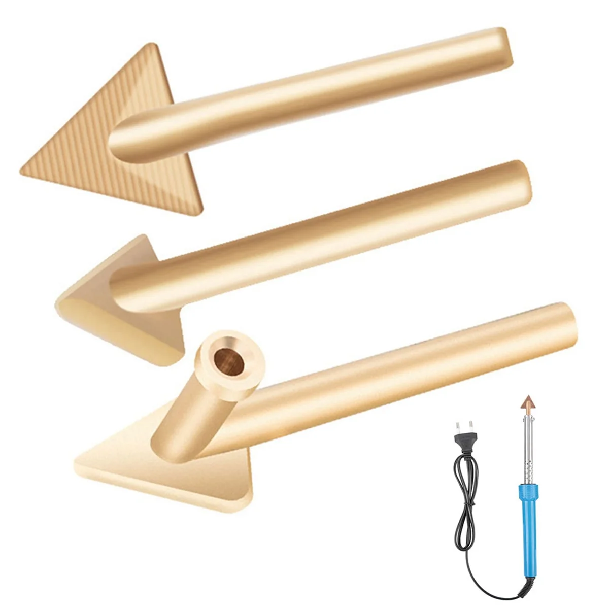 Puntas de soldador de plástico de hierro, 3 piezas, reparación de cobre, cabezal Triangular Alisador, puntas de soldadura, puntas de repuesto