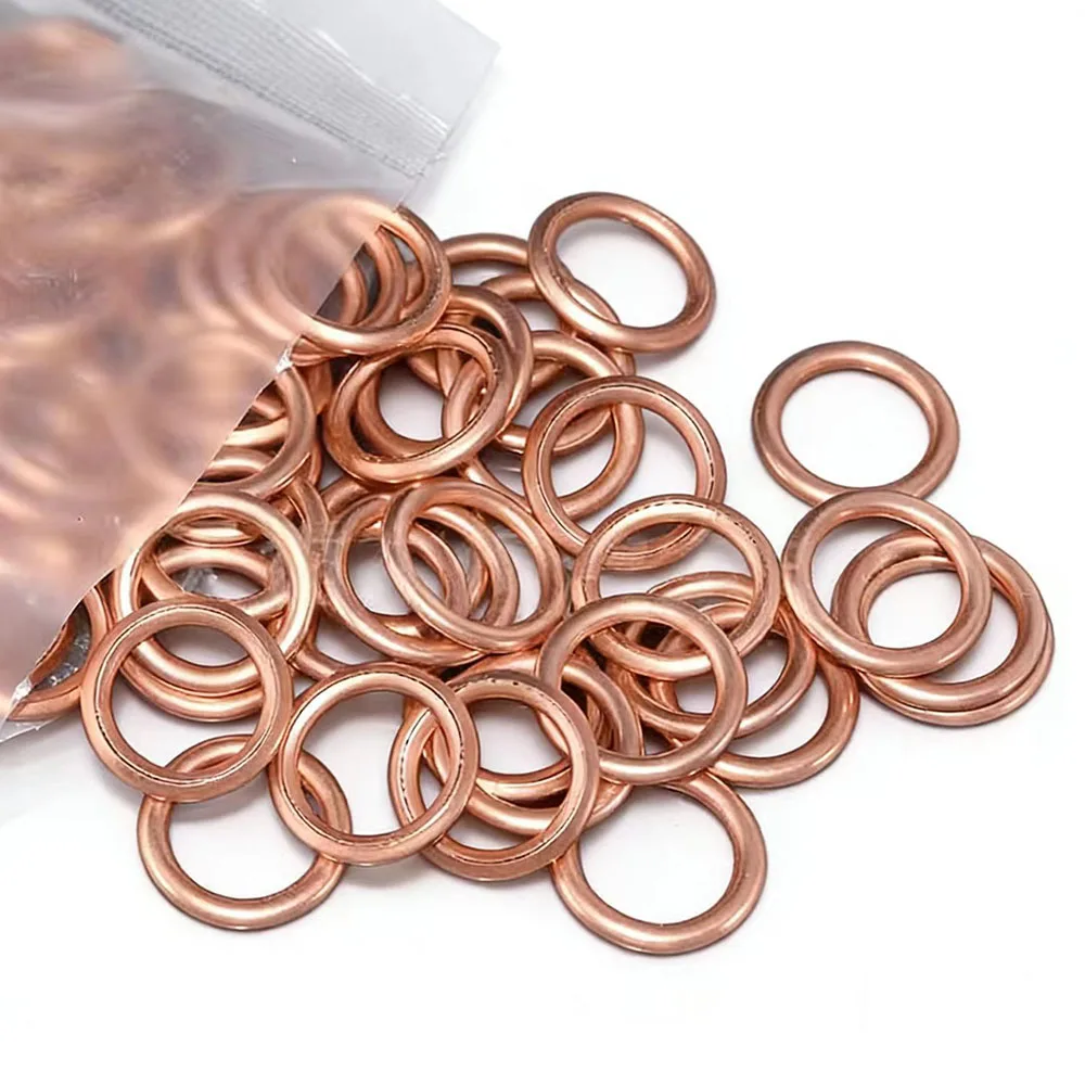 

5Pcs Universal Car Oil Pan Drain Screw Aluminum Copper Combination Sealing Gasket Compatible with Volkswagen, Toyota, Nissan