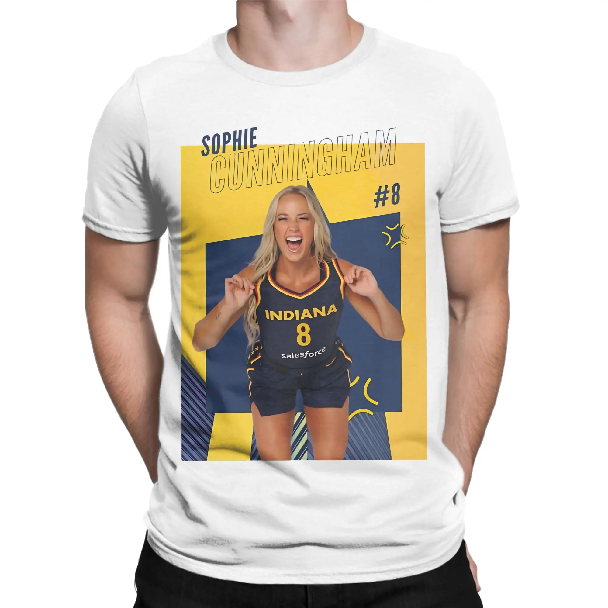 Men Women Sophie Cunningham Indiana Fever T Shirt Basketball Cotton Tops Leisure Short Sleeve Crew Neck Tees Plus Size T-Shirts